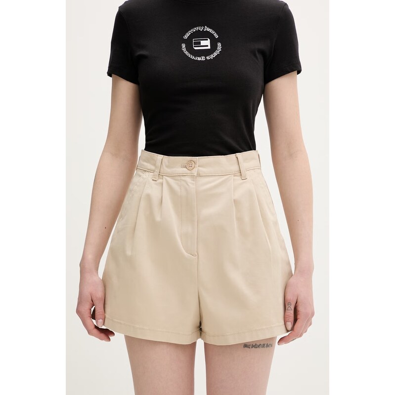 Tommy Jeans šortky dámské bavlněné s elastanem