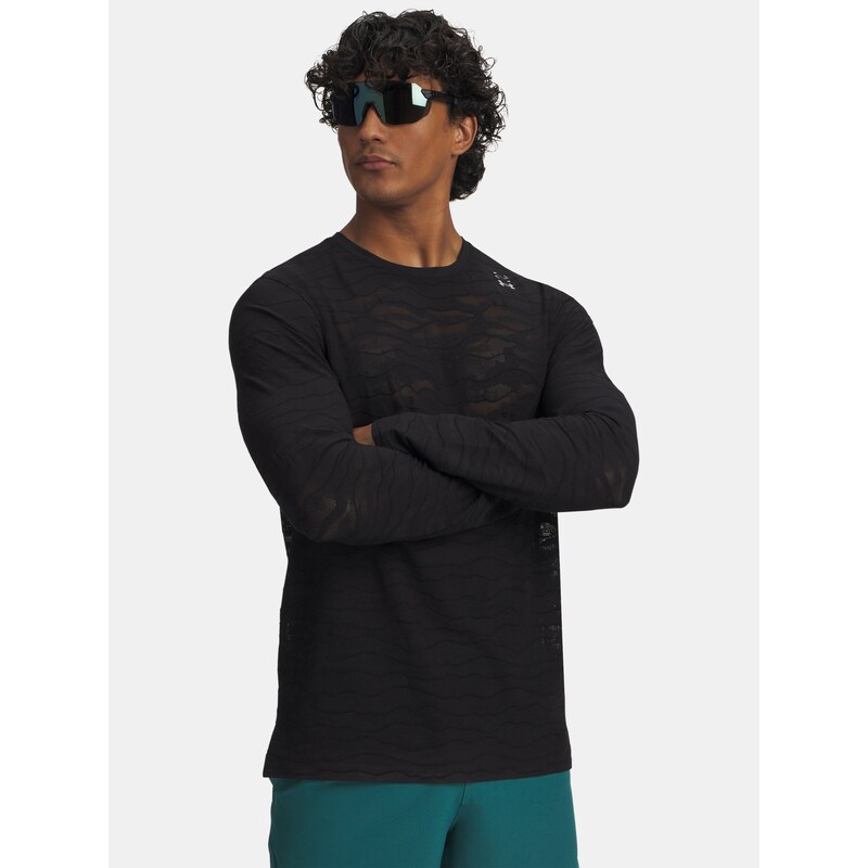 Triko Under Armour Halo Jacquard LS Man Black