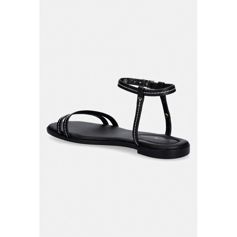 Tommy Hilfiger sandály dámské kožené FLAT SANDAL STITCHING