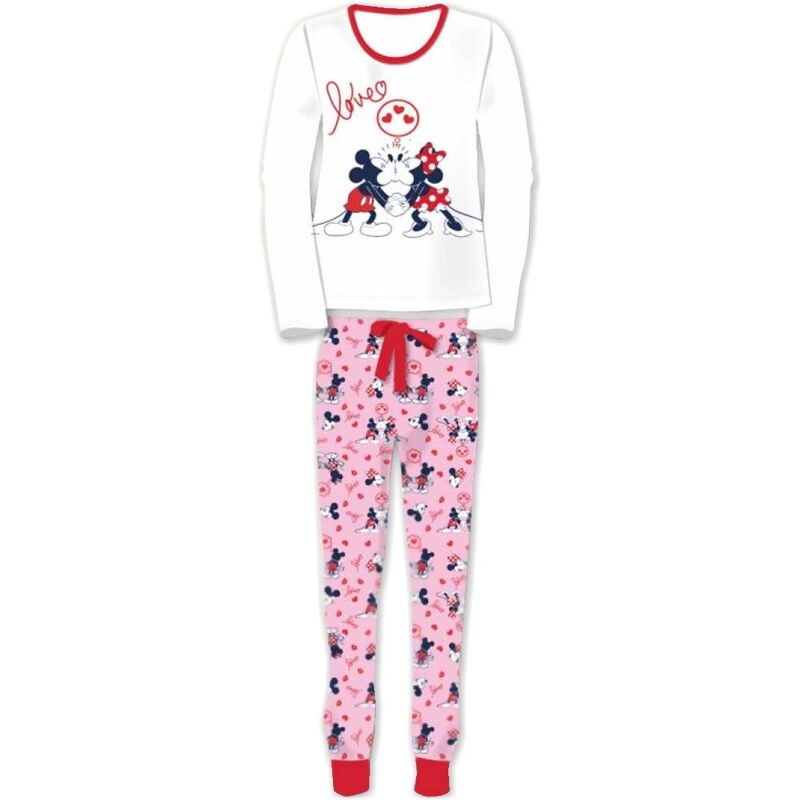 Setino Dámské bavlněné pyžamo Minnie & Mickey Mouse - dlouhé 114581842