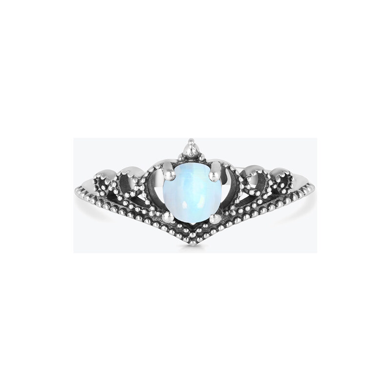 Estemia Stříbrný prsten s broušeným měsíčním kamenem Tiara - Ag925 114581825