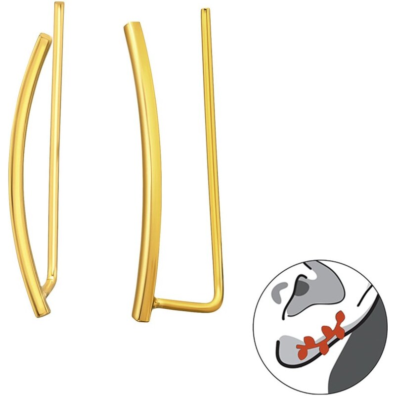 Pravé stříbro Stříbrné pozlacené náušnice 925 minimalistické