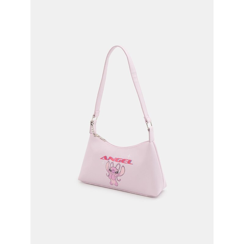 Sinsay - Malá kabelka na rameno s řetízkem Stitch - pastelová růžová 113365974