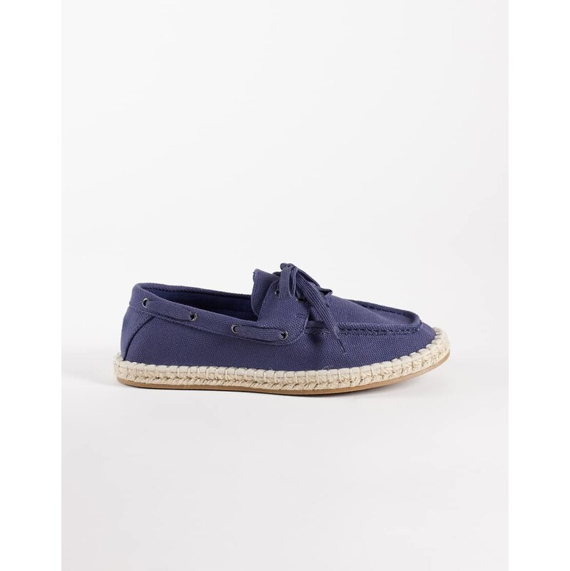 ASOS DESIGN boat shoe espadrilles in navy canvas