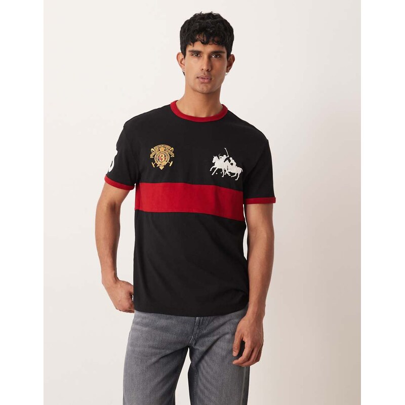 Polo Ralph Lauren player chest stripe heavyweight t-shirt in