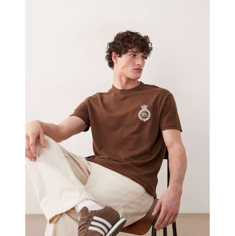 Polo Ralph Lauren heavyweight crest back print t-shirt in brown