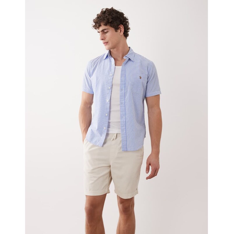 Polo Ralph Lauren icon logo shorts in cream-White
