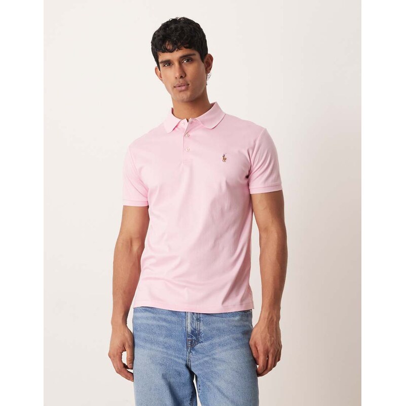 Polo Ralph Lauren icon logo knitted short sleeve t-shirt in pink