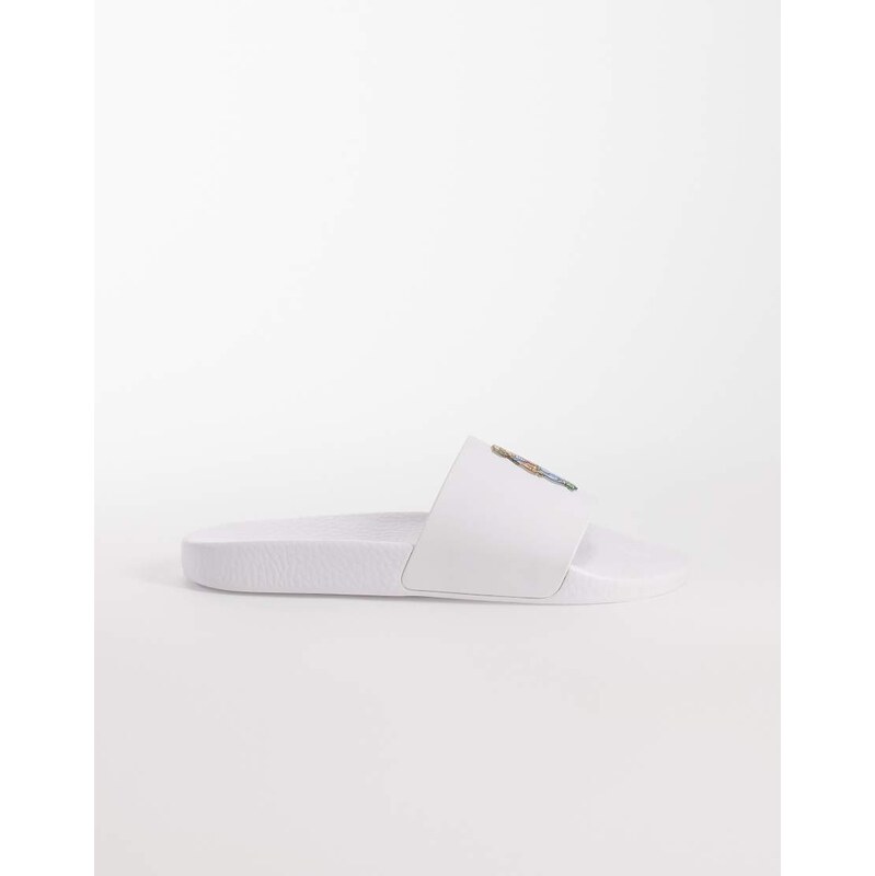 Polo Ralph Lauren bear logo sliders in white