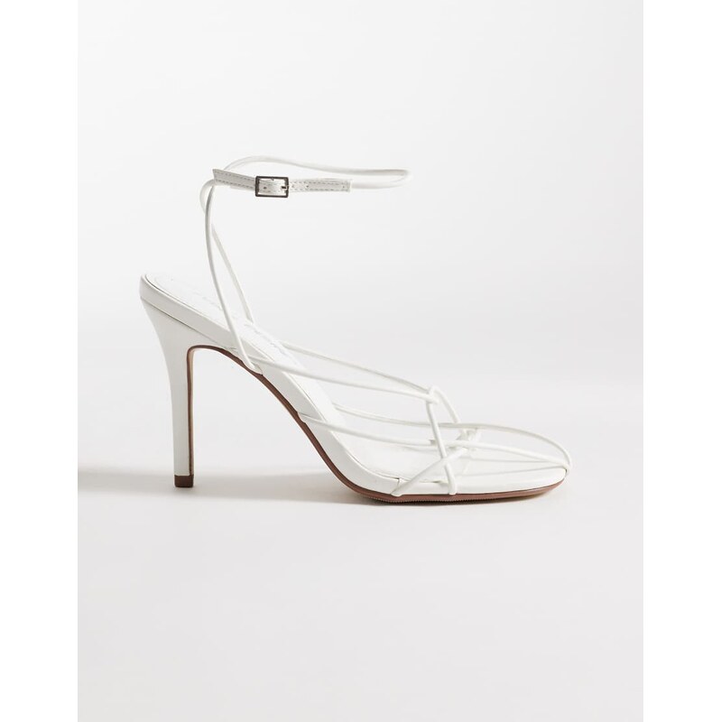 Public Desire Calico strappy heeled sandals in white