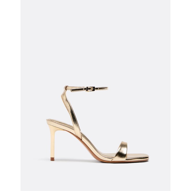 Stradivarius Wide fit. stiletto heel sandals in gold