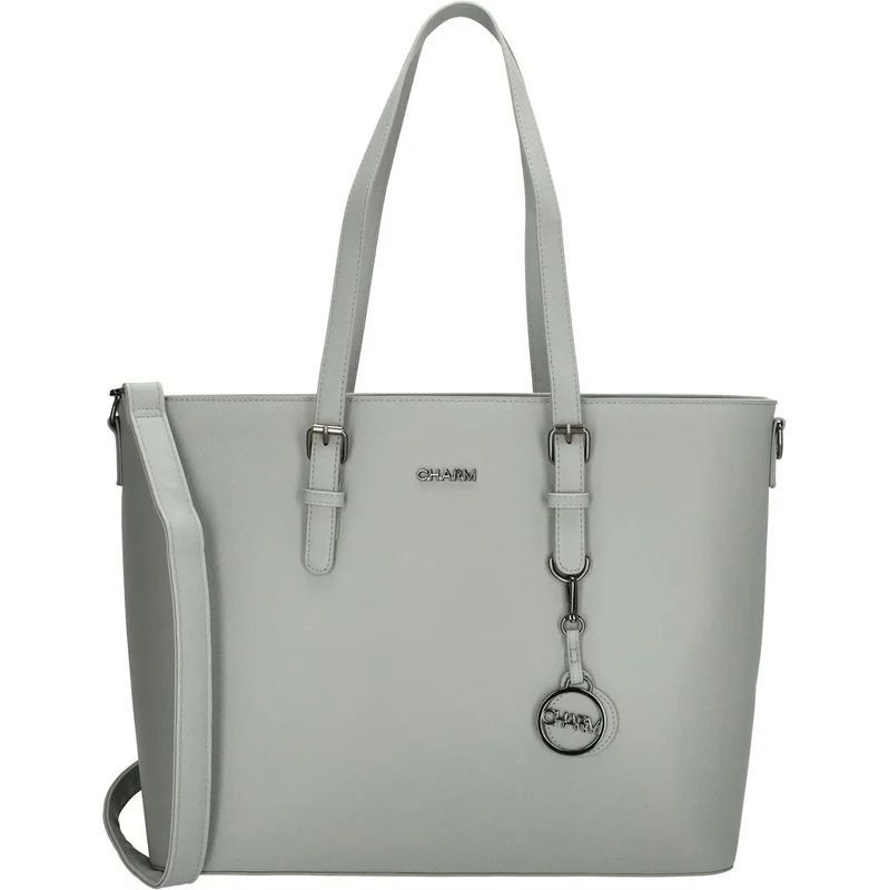 Charm London Šedá hnědá prémiová shopper kabelka „Rachel“