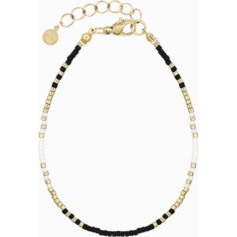 Mint15 Miyuki náramek Delicate Black & White Gold 108074135