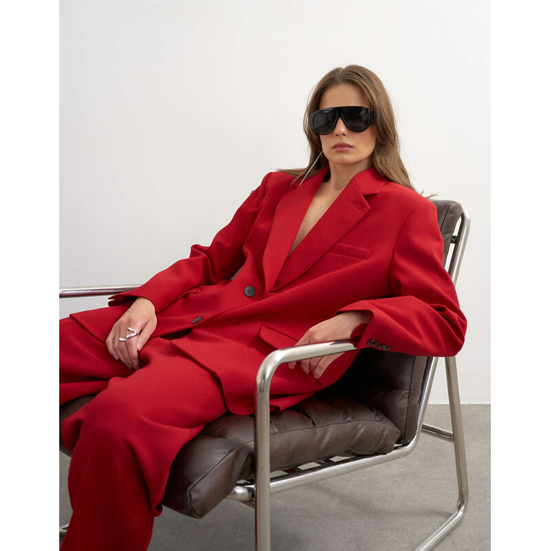 Topshop co ord 2 button relaxed fit blazer in red 114587999