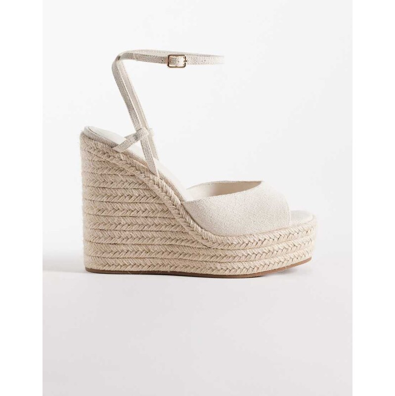 ASOS DESIGN Tamryn espadrille wedge in natural-Neutral 115517361