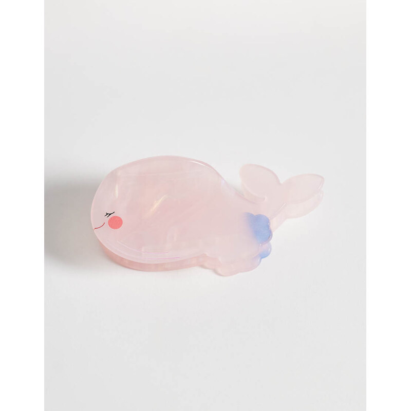 Pieces whale hair claw in light pink 115522573