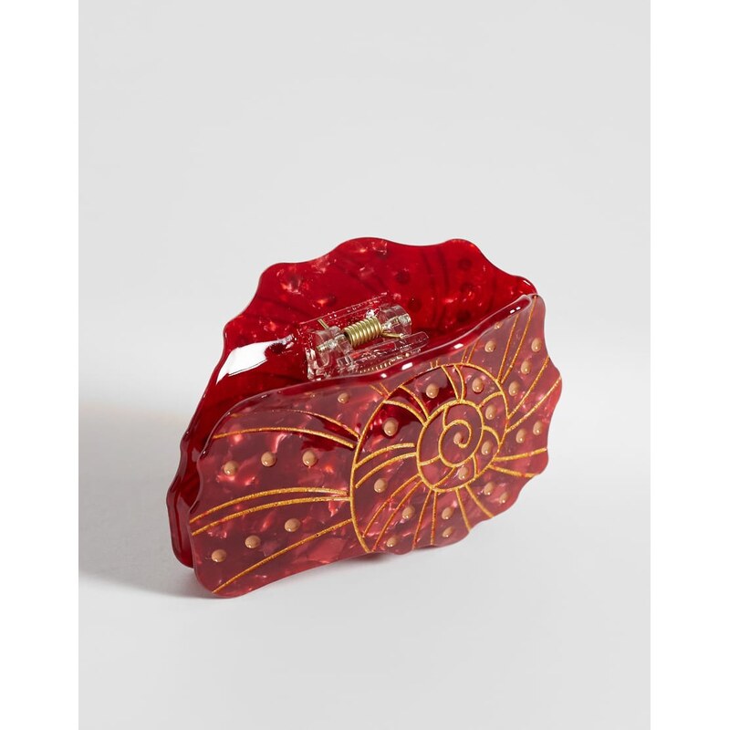 Pieces shell hair claw in red ochre 114588072