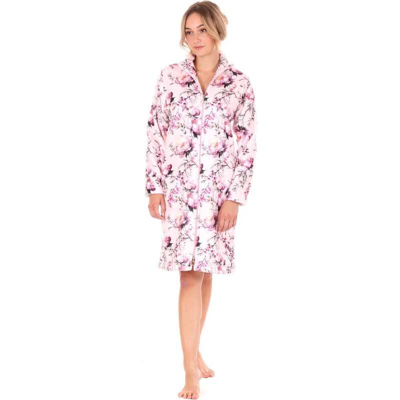 Dámský župan Toya se zipem pink - Vestis 114587863