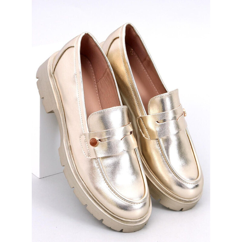 SWEET SHOES Kožené dámské mokasíny 28359 1736 zlaté - Ideal