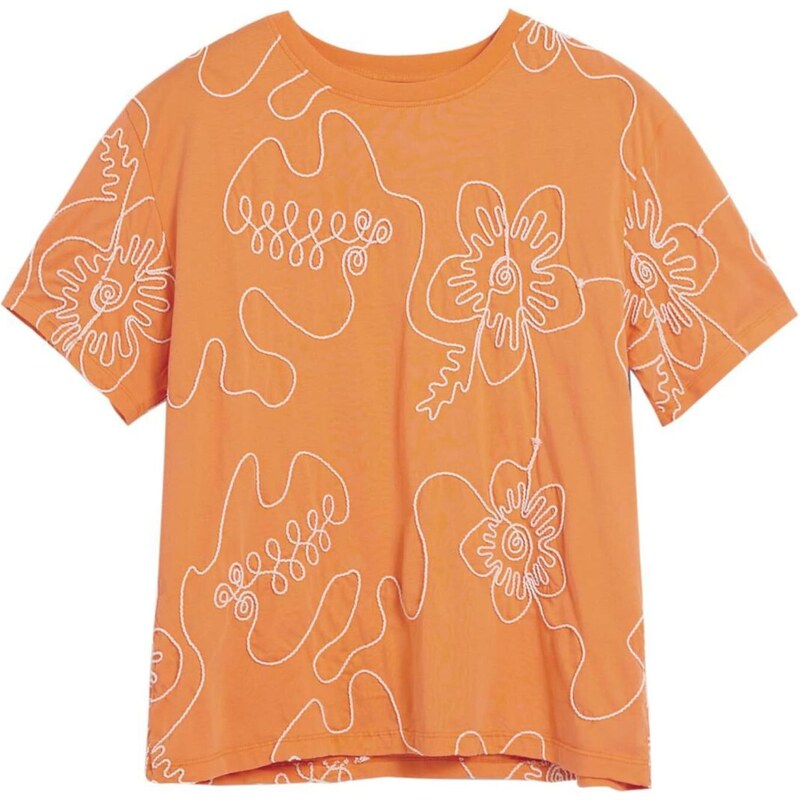 Desigual Tričko oranžová / bílá