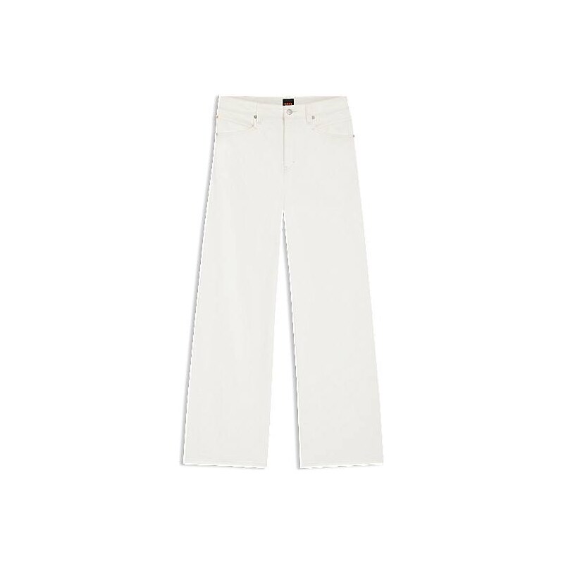 BOSS Relaxed-fit jeans in white rigid denim 114704754