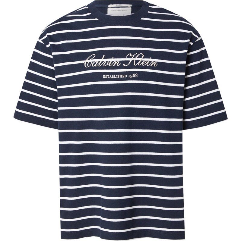 Calvin Klein Jeans Tričko námořnická modř / bílá