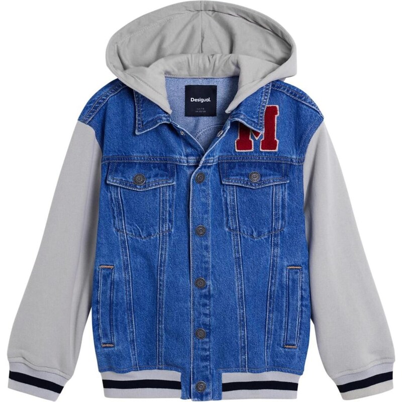 Desigual Přechodná bunda Mickey Mouse modrá / šedá / červená