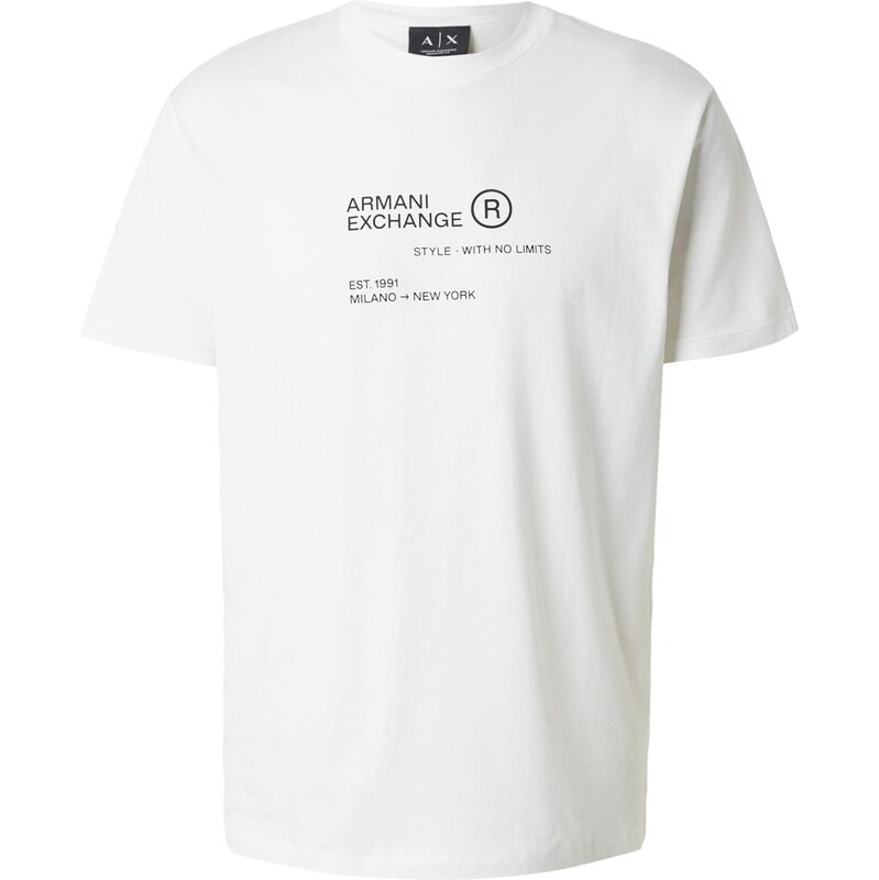 ARMANI EXCHANGE Tričko světle šedá / černá / offwhite