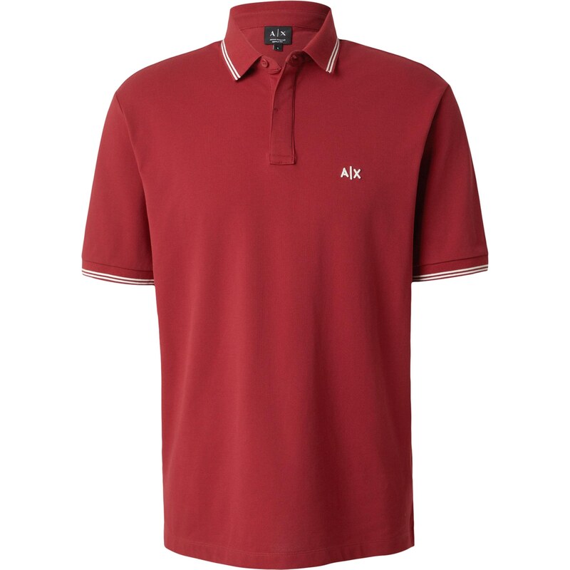 ARMANI EXCHANGE Tričko vínově červená / bílá