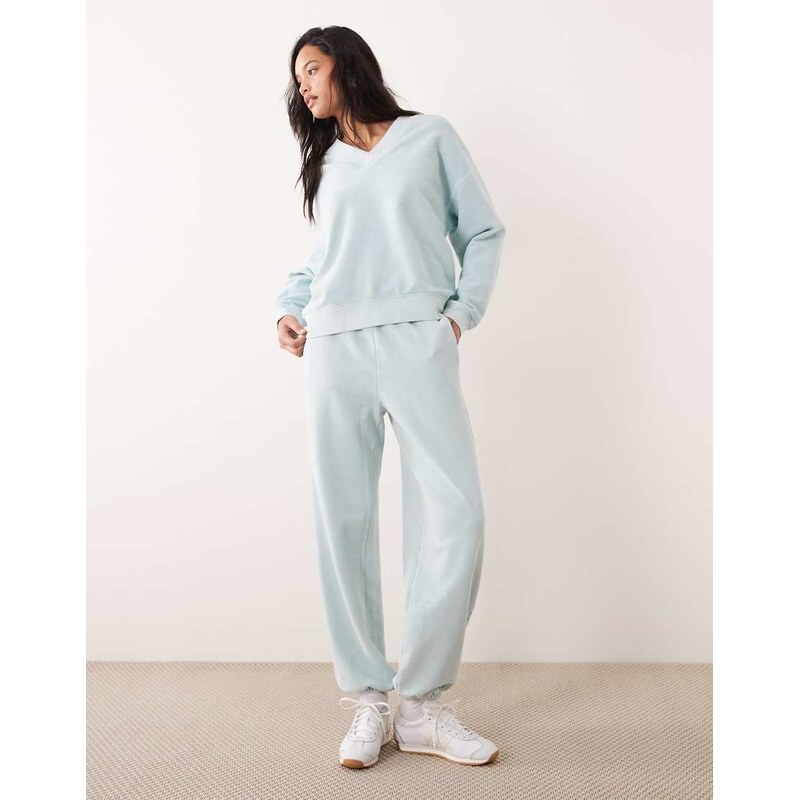 ARKET co-ord pure cotton adjustable wide leg joggers in mint