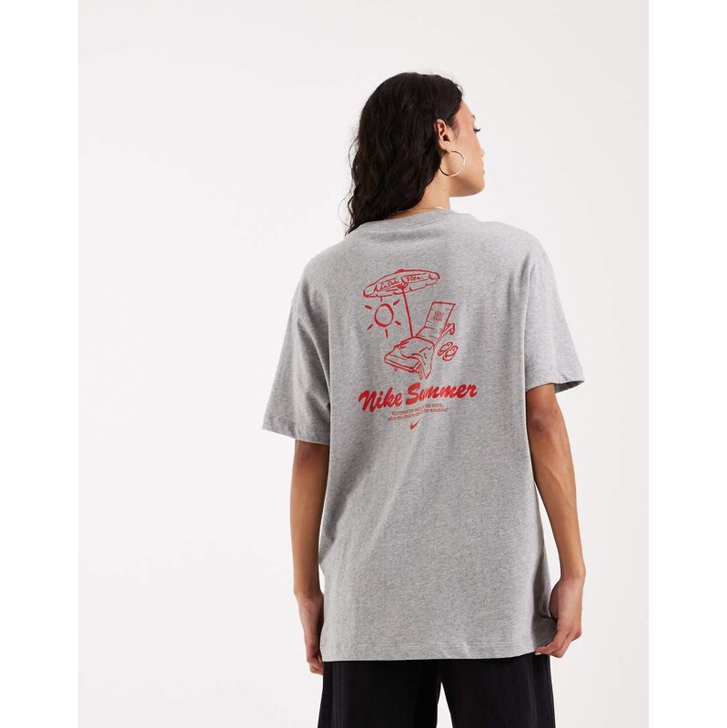 Nike oversized boxy graphic t-shirt in grey