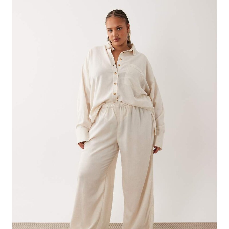 ASOS Curve ASOS DESIGN Curve Ipanema sheer beach wide leg