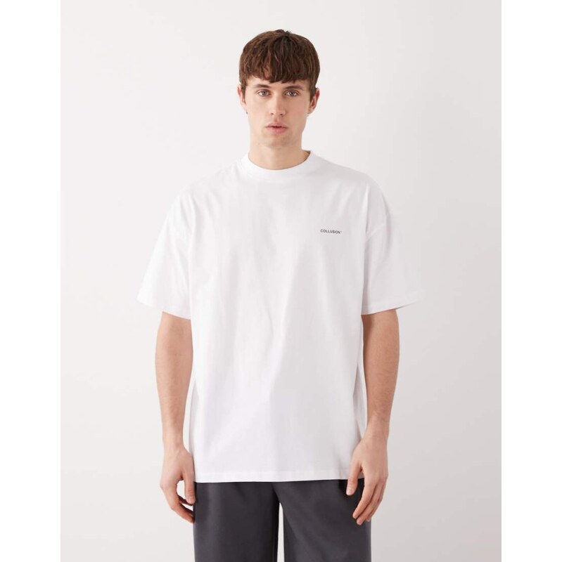 COLLUSION Logo t-shirt in white