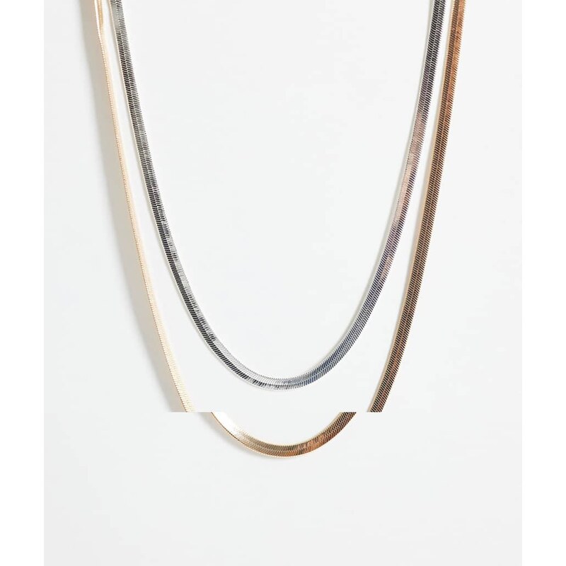 Accessorize pack of 2 mixed metal snake chain necklace in multi 114589531