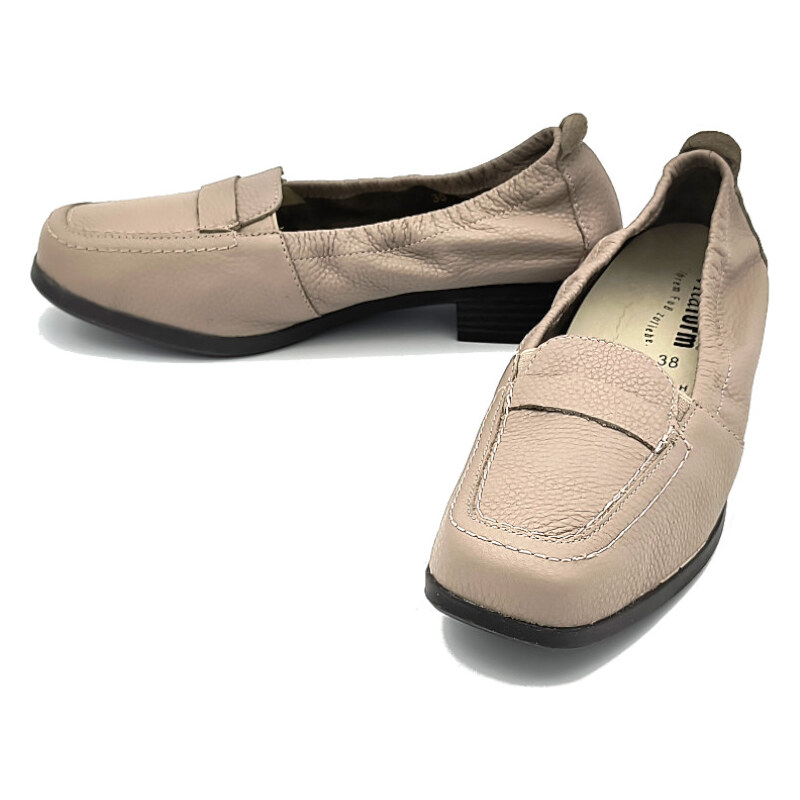 Dámské kožené mokasíny Vitaform 326020 taupe