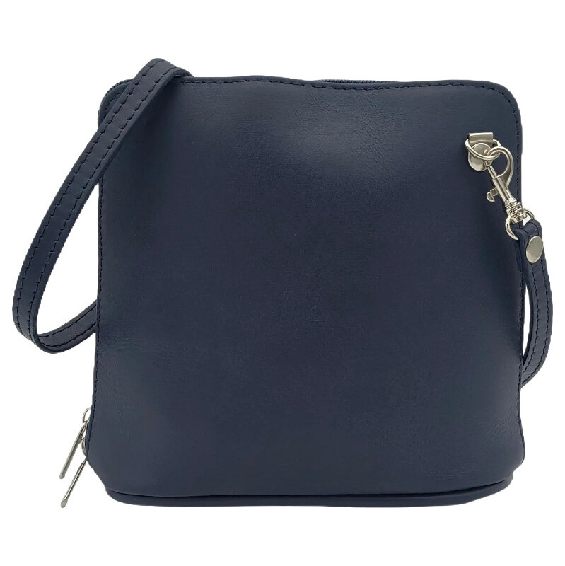 Dámská kožená crossbody kabelka Borse Design 10-53 tm. modrá 114589821