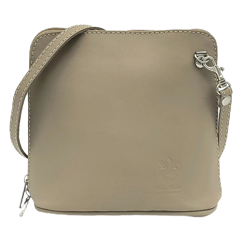 Dámská kožená crossbody kabelka Borse Design 10-53 béžová 114589824