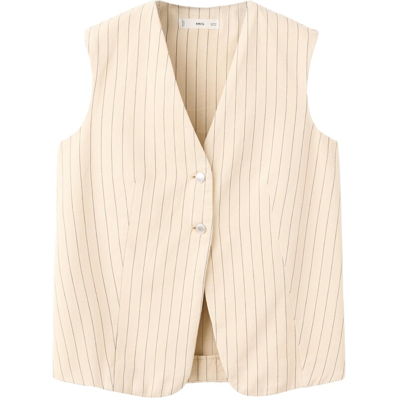 MANGO Vesta k obleku TONY černá / offwhite 114590986