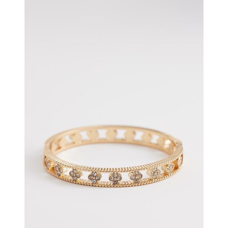 ALDO nanaladar clover embellished bangle in vintage gold 115554995