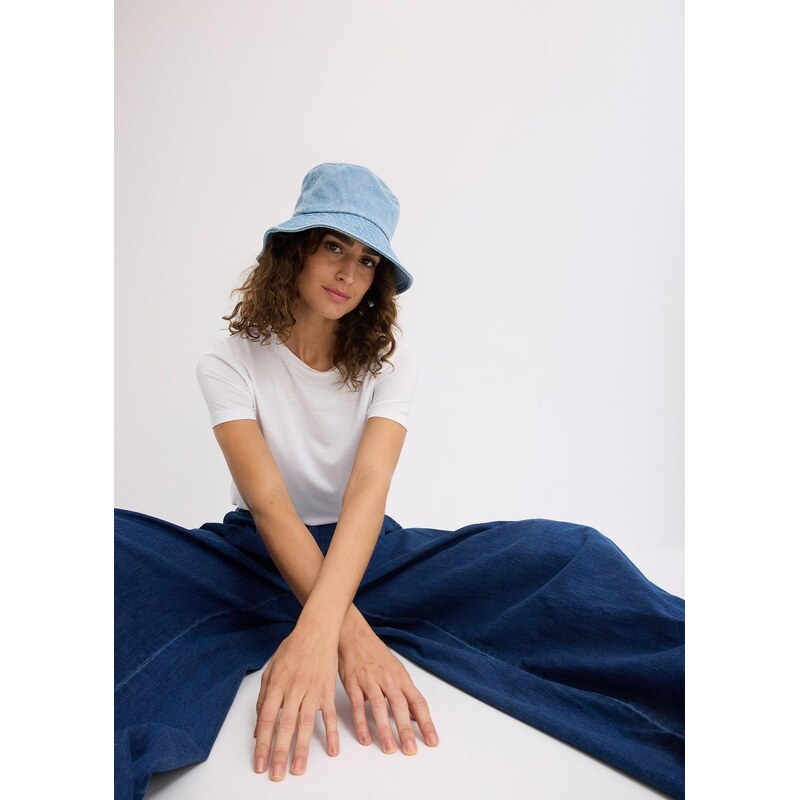 bonprix Klobouk z bavlněného denimu modrá Žena 114590204