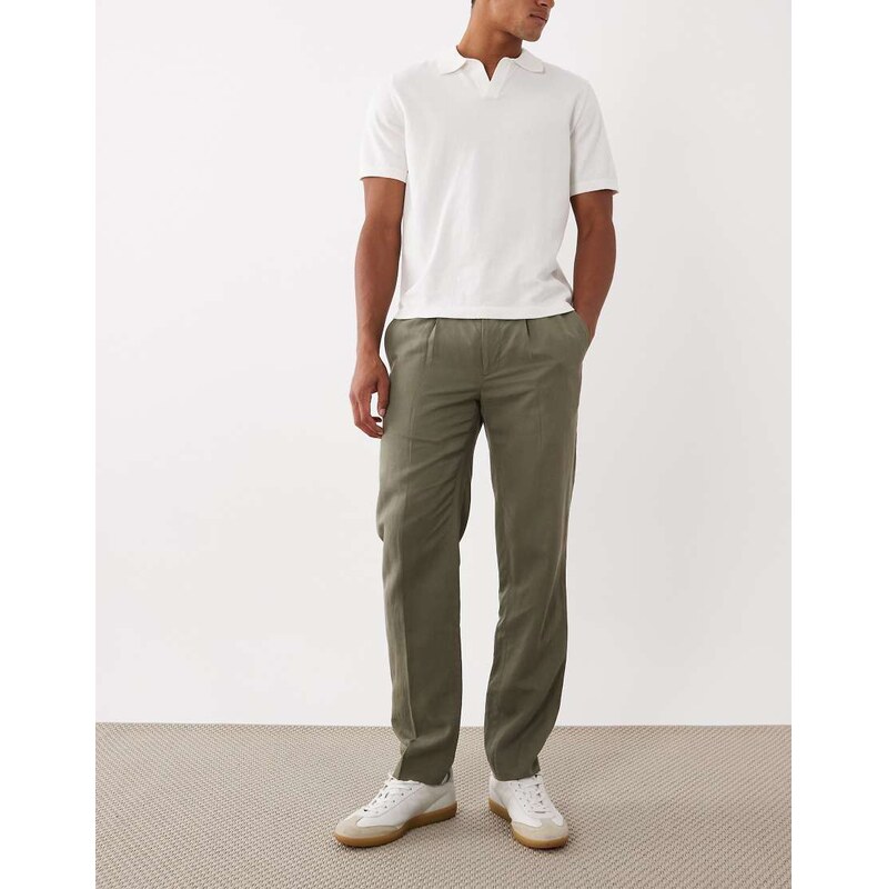 Mango Delave linen blend relaxed fit suit trouser co-ord in