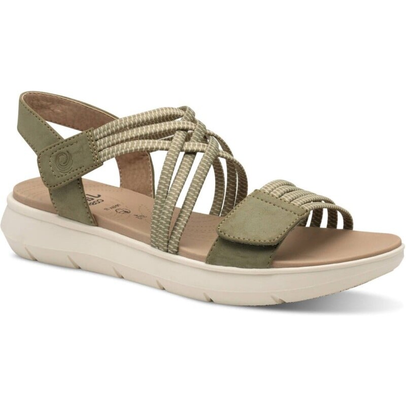 Sandály na suchý zip Jana khaki 105891092