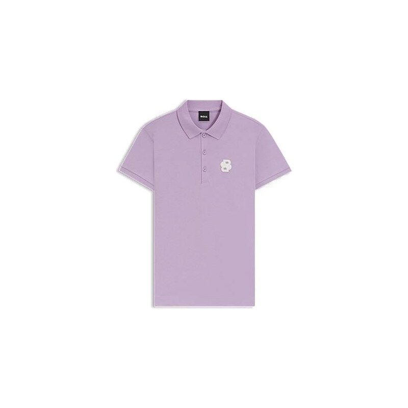 BOSS Equestrian stretch-cotton polo shirt with Double B monogram 114704891