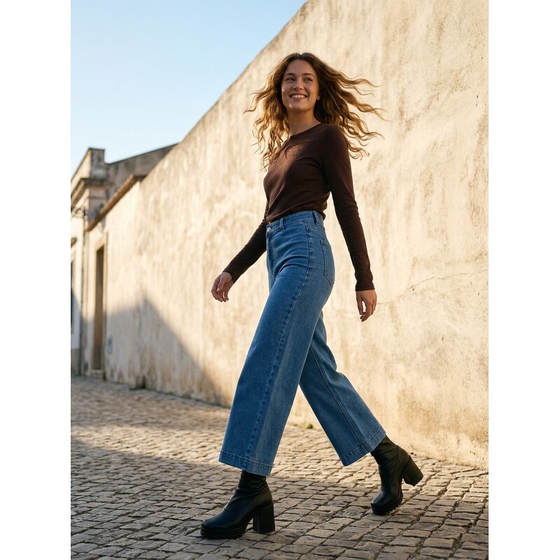 Sinsay - Džíny culottes - modrá 113884888