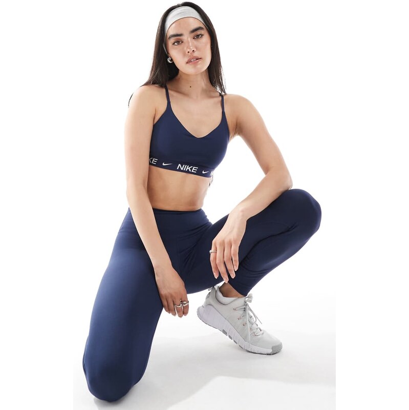 Nike Training Dri-FIT Indy light support sports bra in navy