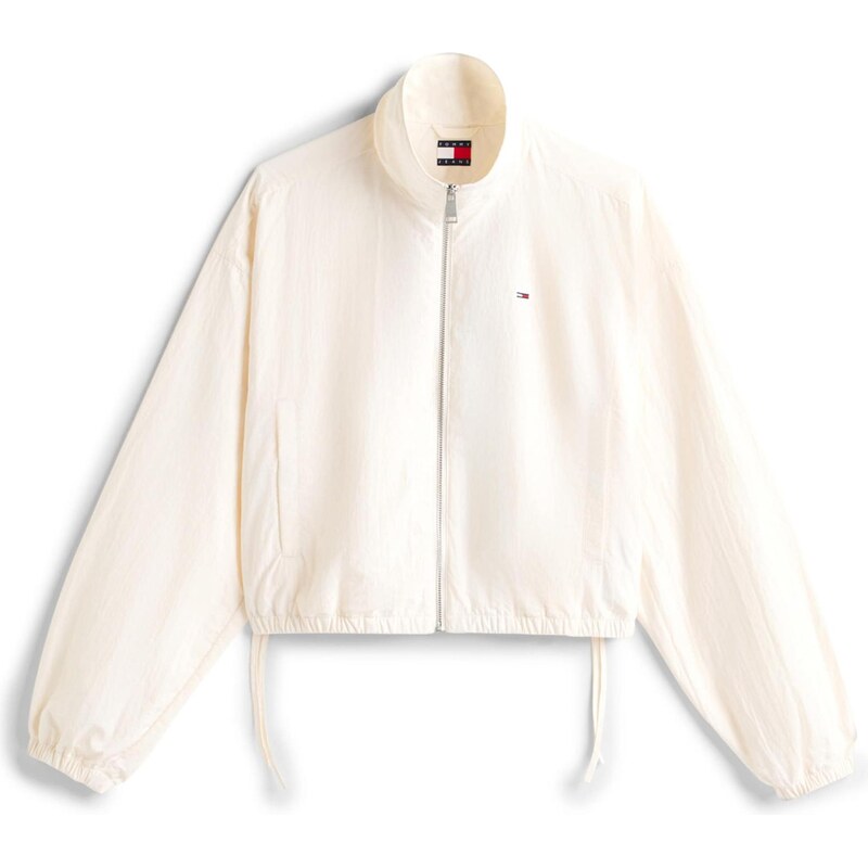 Tommy Jeans Přechodná bunda barva bílé vlny