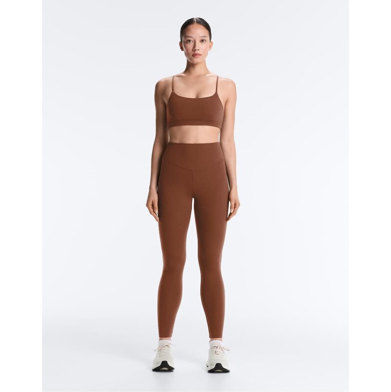 OYSHO Comfortlux high-rise ankle-length leggings in coffee-Brown 114598381