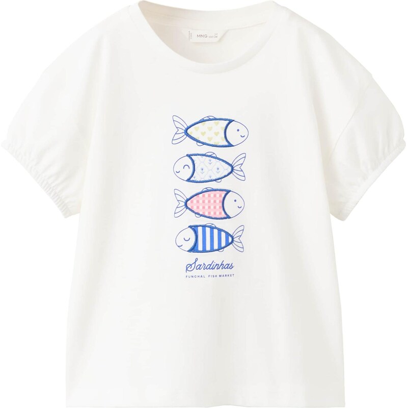 MANGO KIDS Tričko SARDINE modrá / žlutá / růžová / offwhite