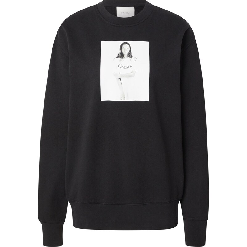 Calvin Klein Mikina 'KATE OBSESSION' šedá / černá / bílá