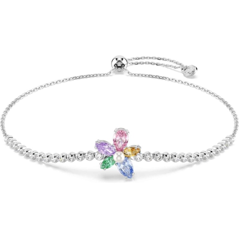 Swarovski Náramek zelená / šeříková / růžová / stříbrná